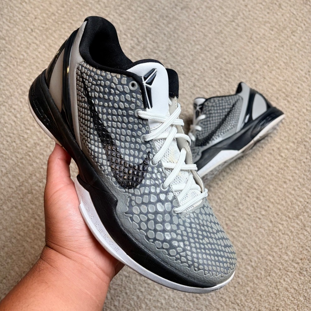Nike Zoom Kobe VI 6 Grey Black White 429659-007 Mens Size 9.5 Basketball Shoes